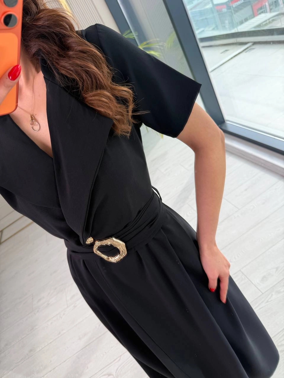 Siyah%20Ceket%20Yaka%20Tensel%20Kumaş%20Anvelop%20Elbise