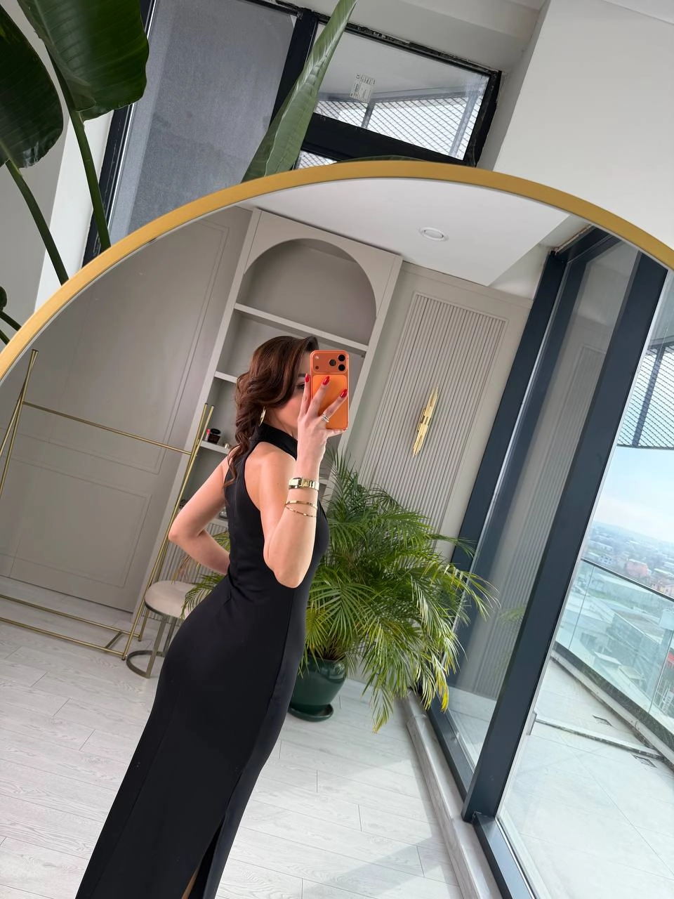 Siyah%20Boyun%20Detaylı%20Likralı%20Tok%20Candy%20Kumaş%20Elbise