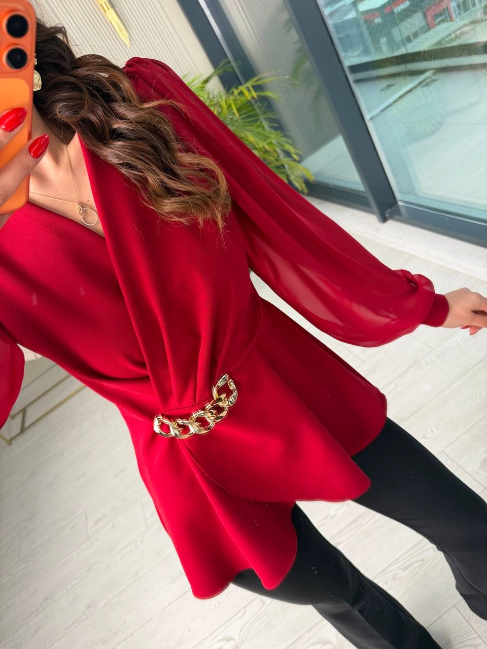 Bordo%20Kolları%20Şifon%20Lüks%20Kalite%20Bluz