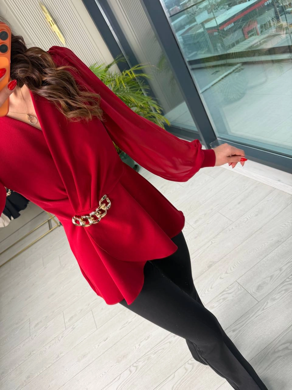 Bordo%20Kolları%20Şifon%20Lüks%20Kalite%20Bluz