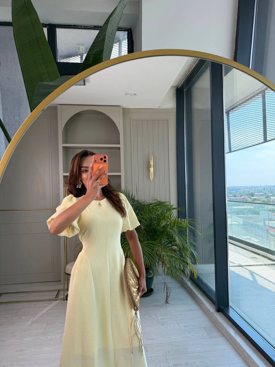 Sarı%20Astarlı%20Bel%20Bağlamalı%20Keten%20Elbise