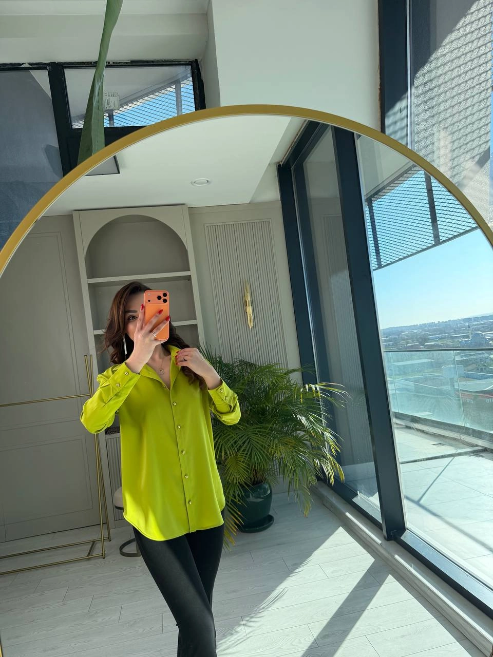 Yağ%20Yeşili%20Gold%20Düğmeli%20Zra%20Marka%20Saten%20Gömlek