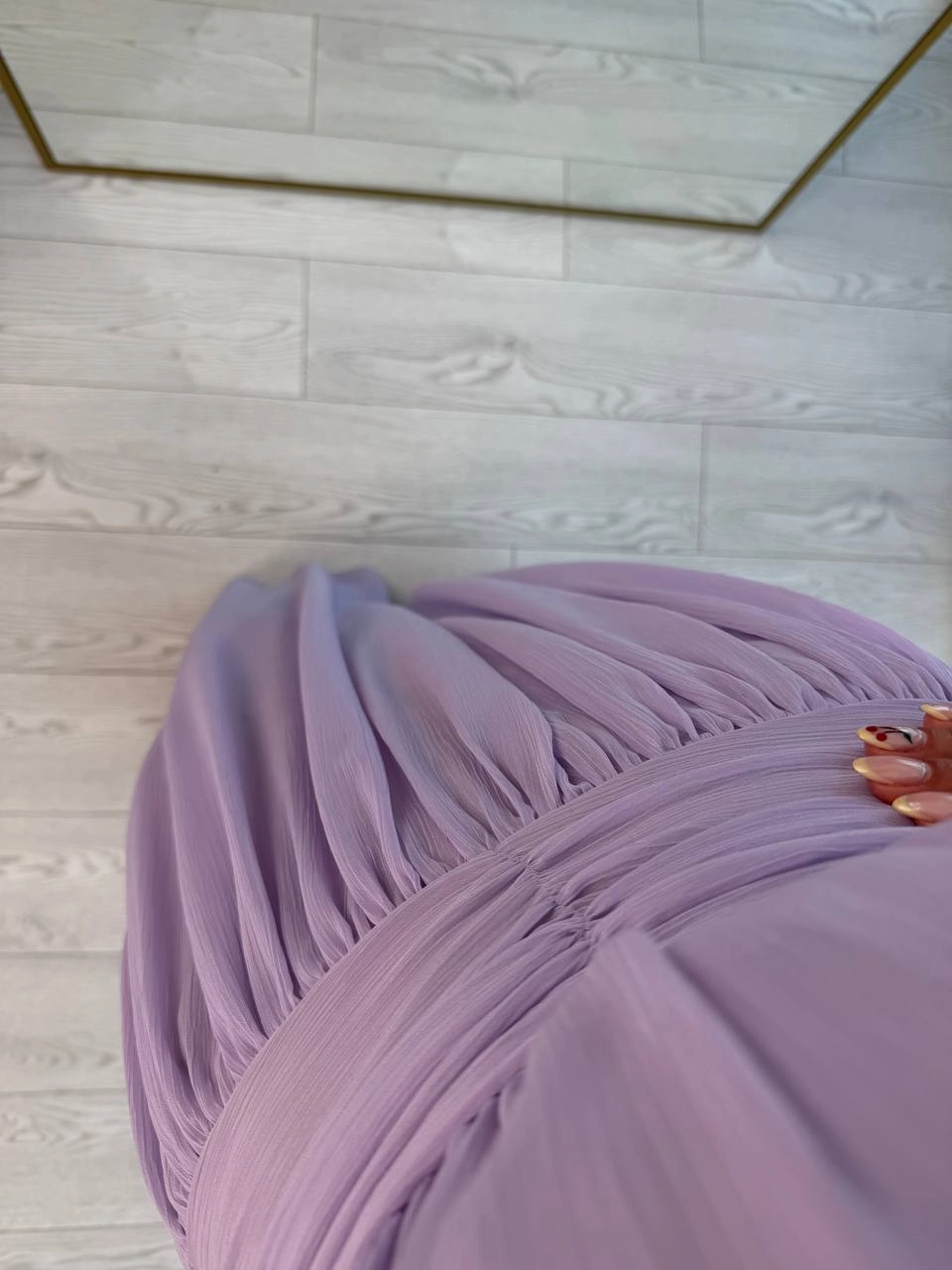 Lila%20Tasarım%20Astarlı%20Beli%20Korsajlı%20Şifon%20Elbise