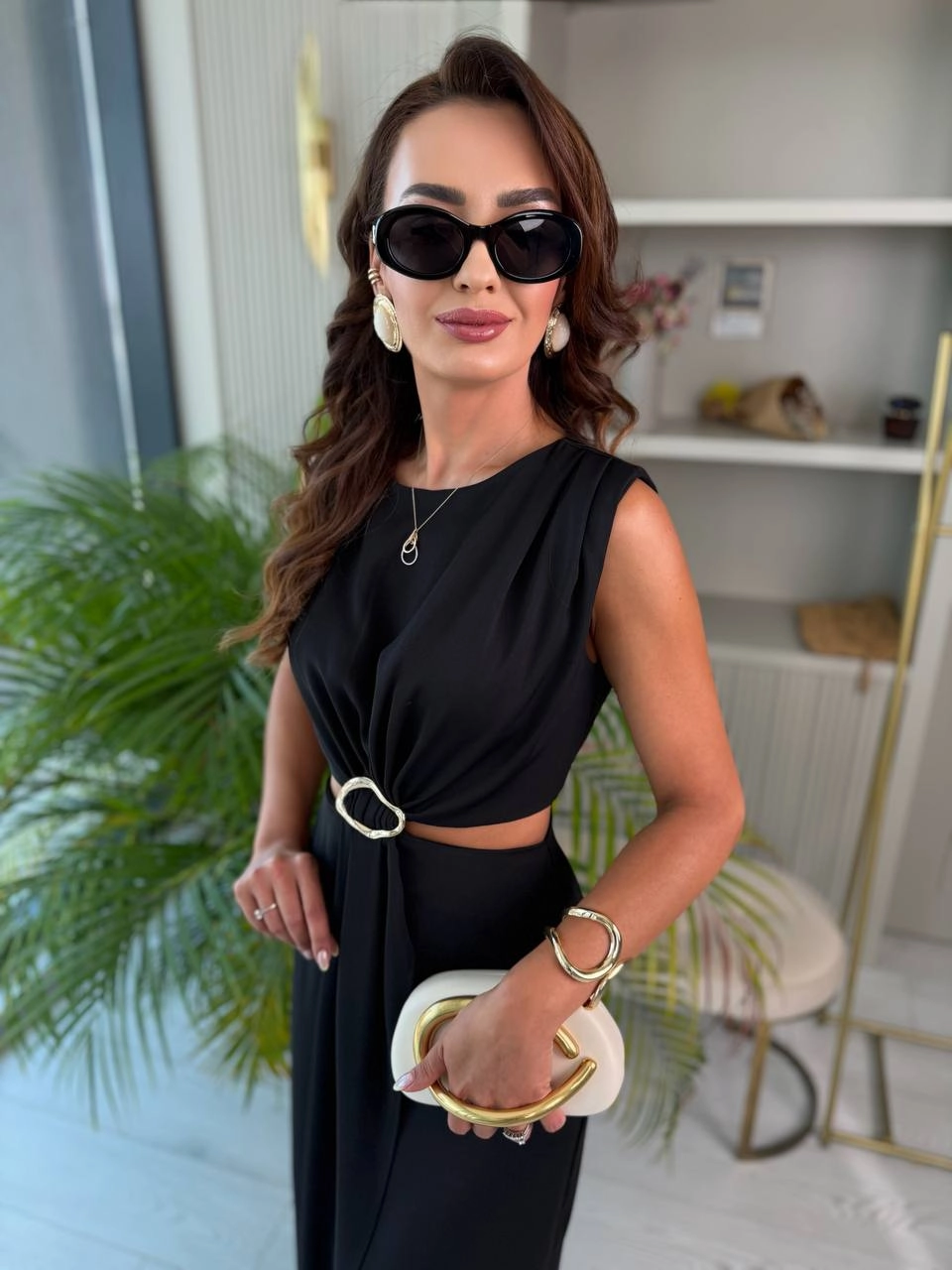 Bel%20Detaylı%20İpekli%20Krep%20Kumaş%20Zara%20Model%20Elbise
