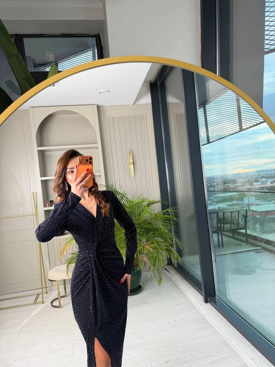 Lacivert%20Minimal%20Taşlı%20Lüks%20Kalite%20Likralı%20Elbise