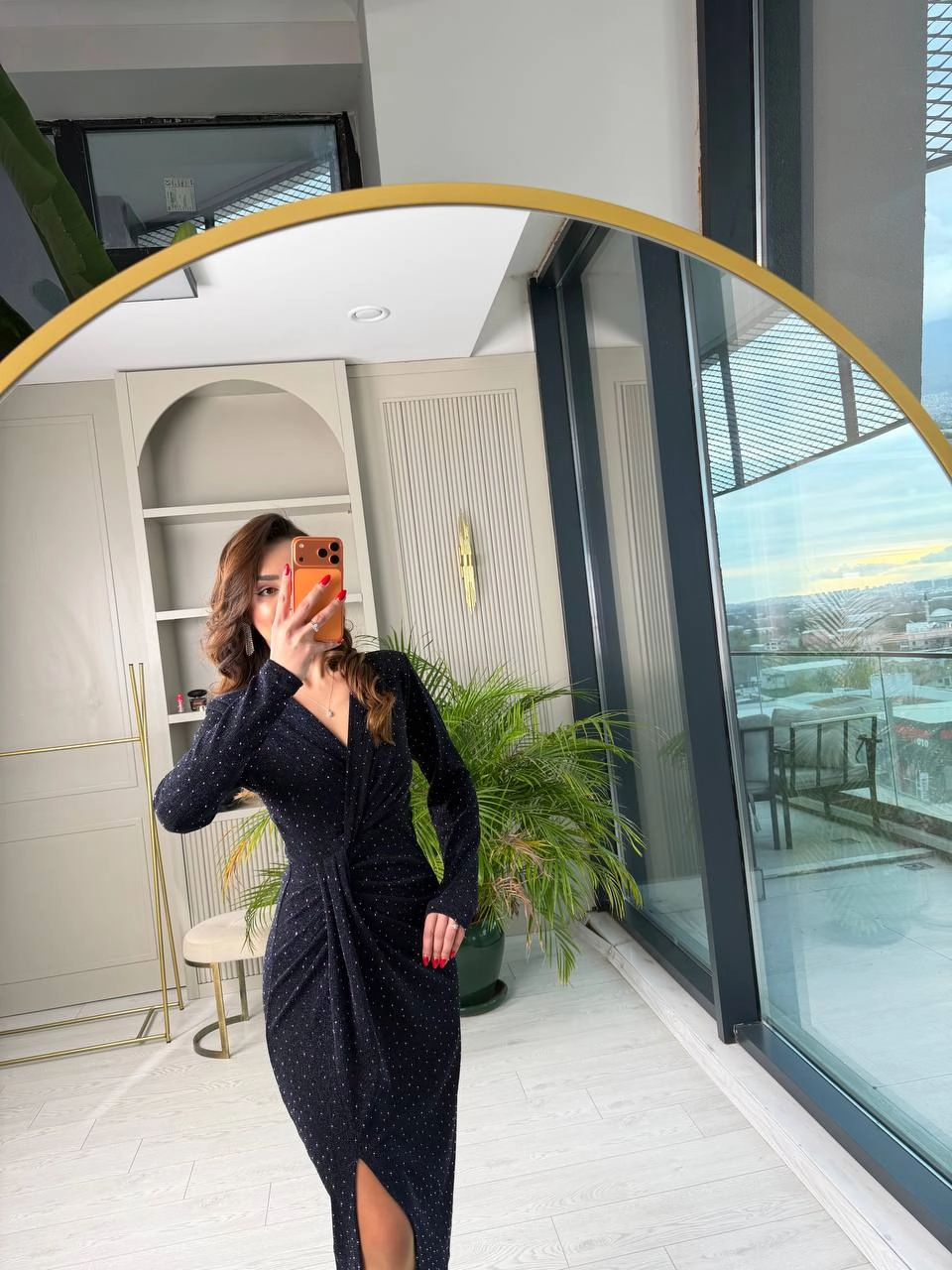 Lacivert%20Minimal%20Taşlı%20Lüks%20Kalite%20Likralı%20Elbise