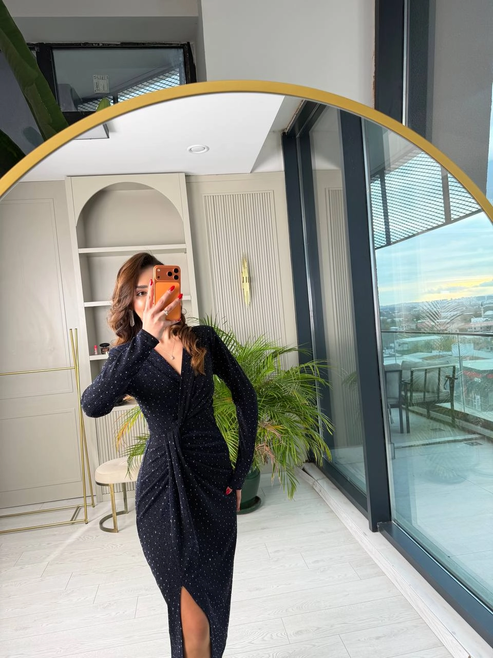 Lacivert%20Minimal%20Taşlı%20Lüks%20Kalite%20Likralı%20Elbise