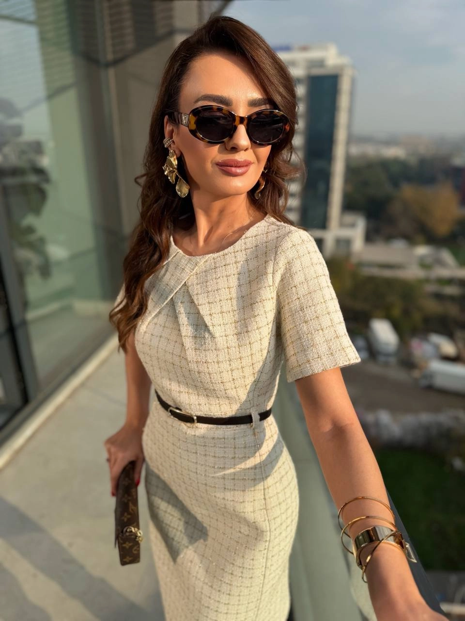 Ekru%20Kemerli%20Lüks%20Kalite%20Tuvid%20Elbise