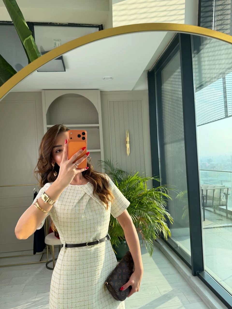 Ekru%20Kemerli%20Lüks%20Kalite%20Tuvid%20Elbise