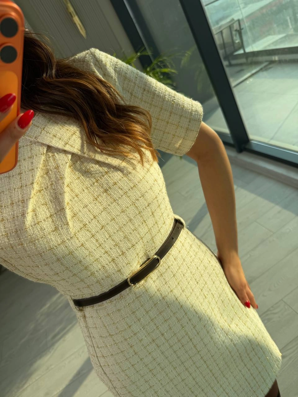 Ekru%20Kemerli%20Lüks%20Kalite%20Tuvid%20Elbise