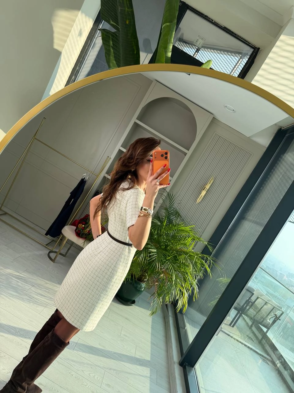 Ekru%20Kemerli%20Lüks%20Kalite%20Tuvid%20Elbise