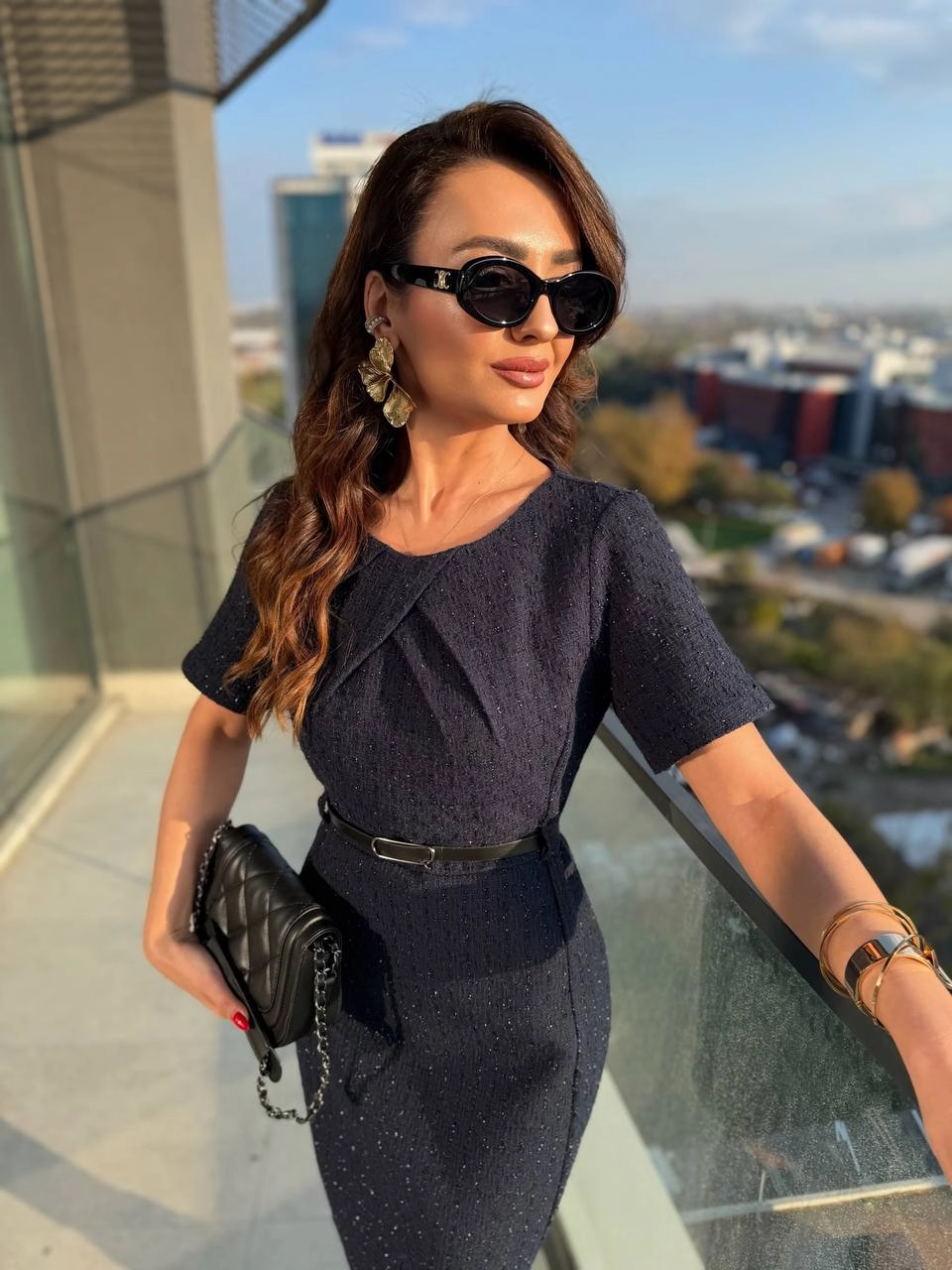 Lacivert%20Kemerli%20Lüks%20Kalite%20Tuvid%20Elbise