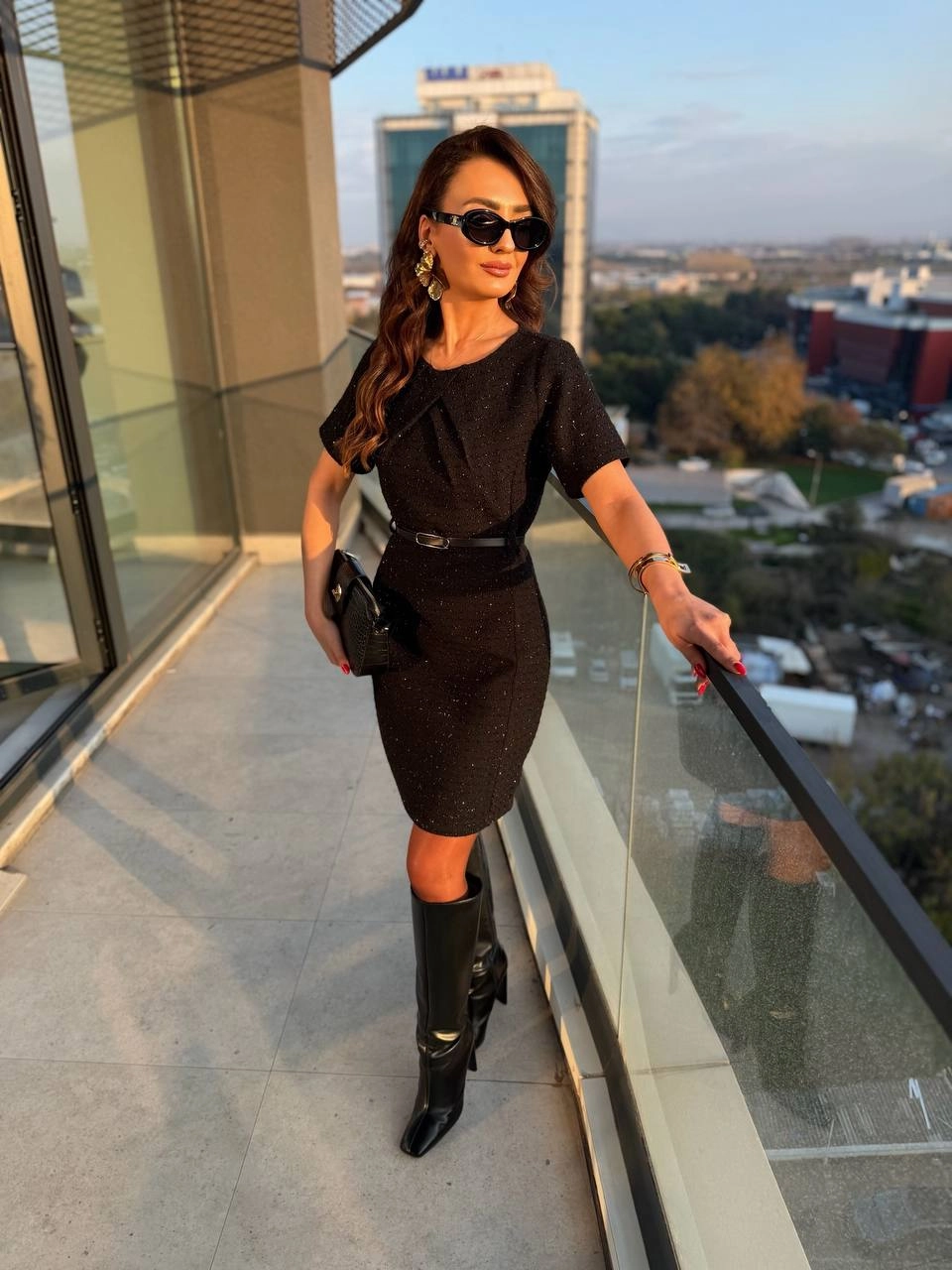 Siyah%20Kemerli%20Lüks%20Kalite%20Tuvid%20Elbise