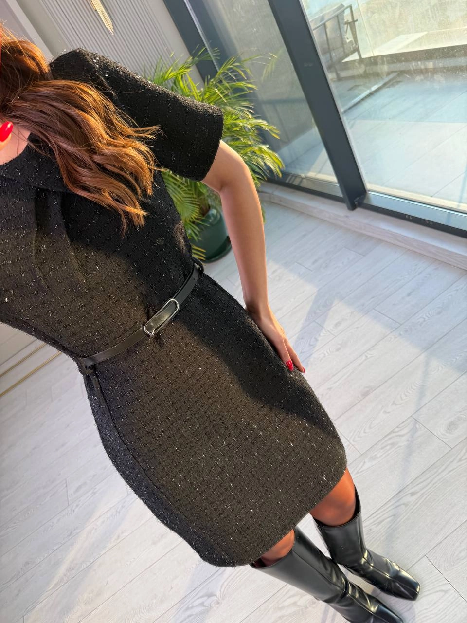 Siyah%20Kemerli%20Lüks%20Kalite%20Tuvid%20Elbise