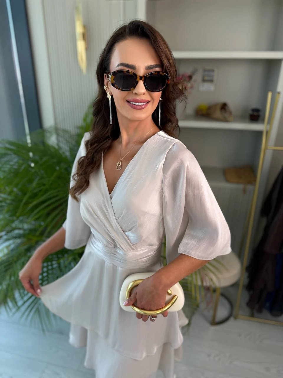 Vizon%20Lüks%20Kristal%20Organze%20Kumaş%20Astarlı%20Elbise