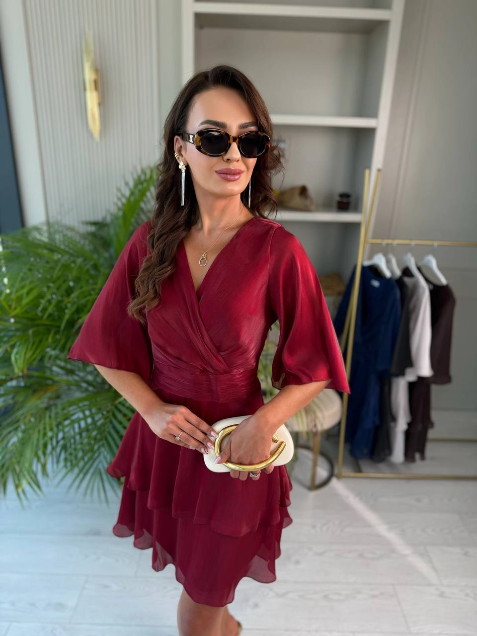 Bordo%20Lüks%20Kristal%20Organze%20Kumaş%20Astarlı%20Elbise