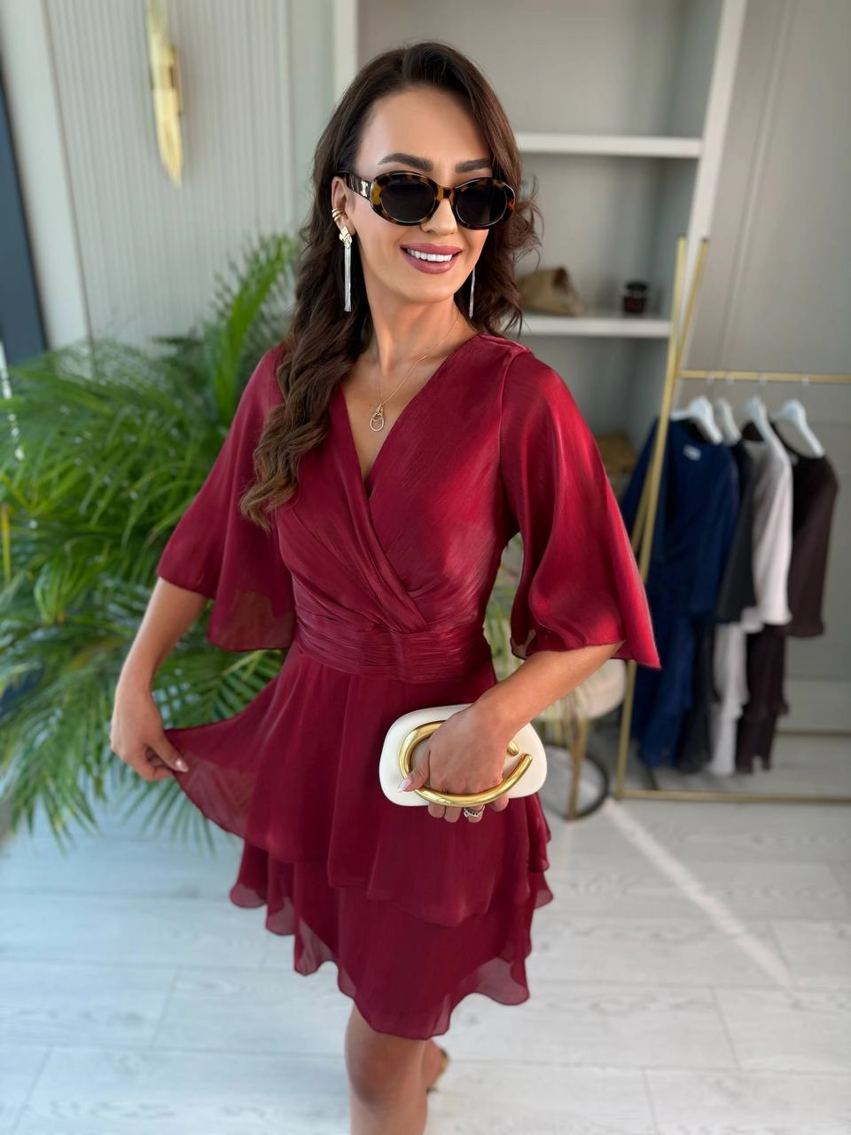 Bordo%20Lüks%20Kristal%20Organze%20Kumaş%20Astarlı%20Elbise