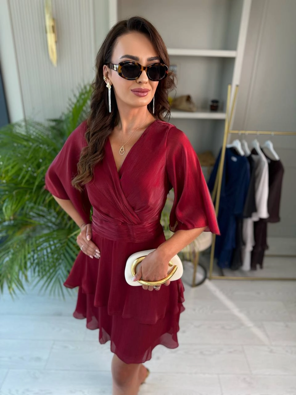 Bordo%20Lüks%20Kristal%20Organze%20Kumaş%20Astarlı%20Elbise
