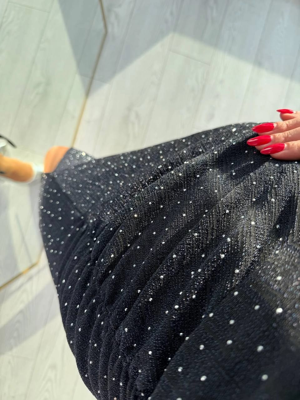 Taş%20Detaylı%20Likralı%20Astarlı%20Kalem%20Elbise