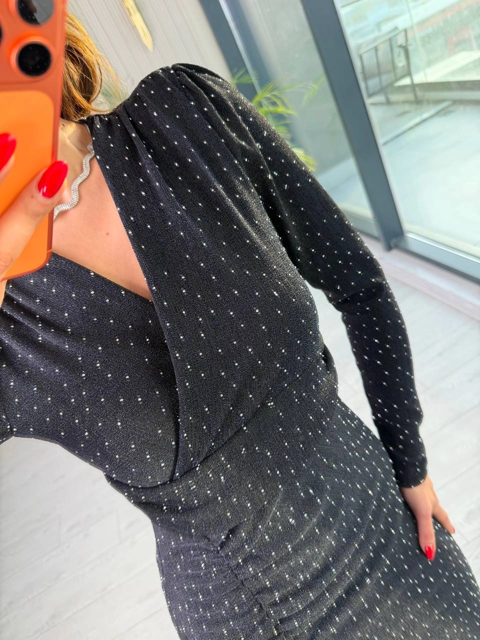 Taş%20Detaylı%20Likralı%20Astarlı%20Kalem%20Elbise