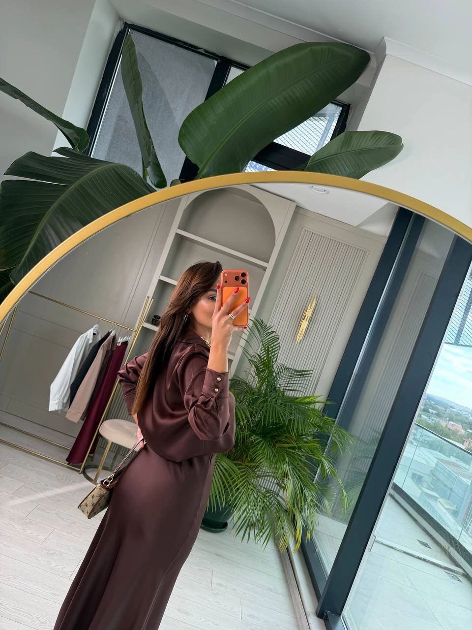 Kahverengi%20Zara%20Tok%20Saten%20Beli%20Lastikli%20Etek