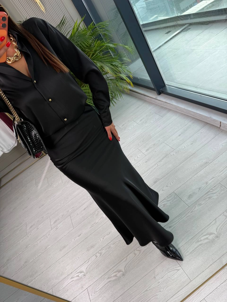 Siyah%20Zara%20Tok%20Saten%20Beli%20Lastikli%20Etek