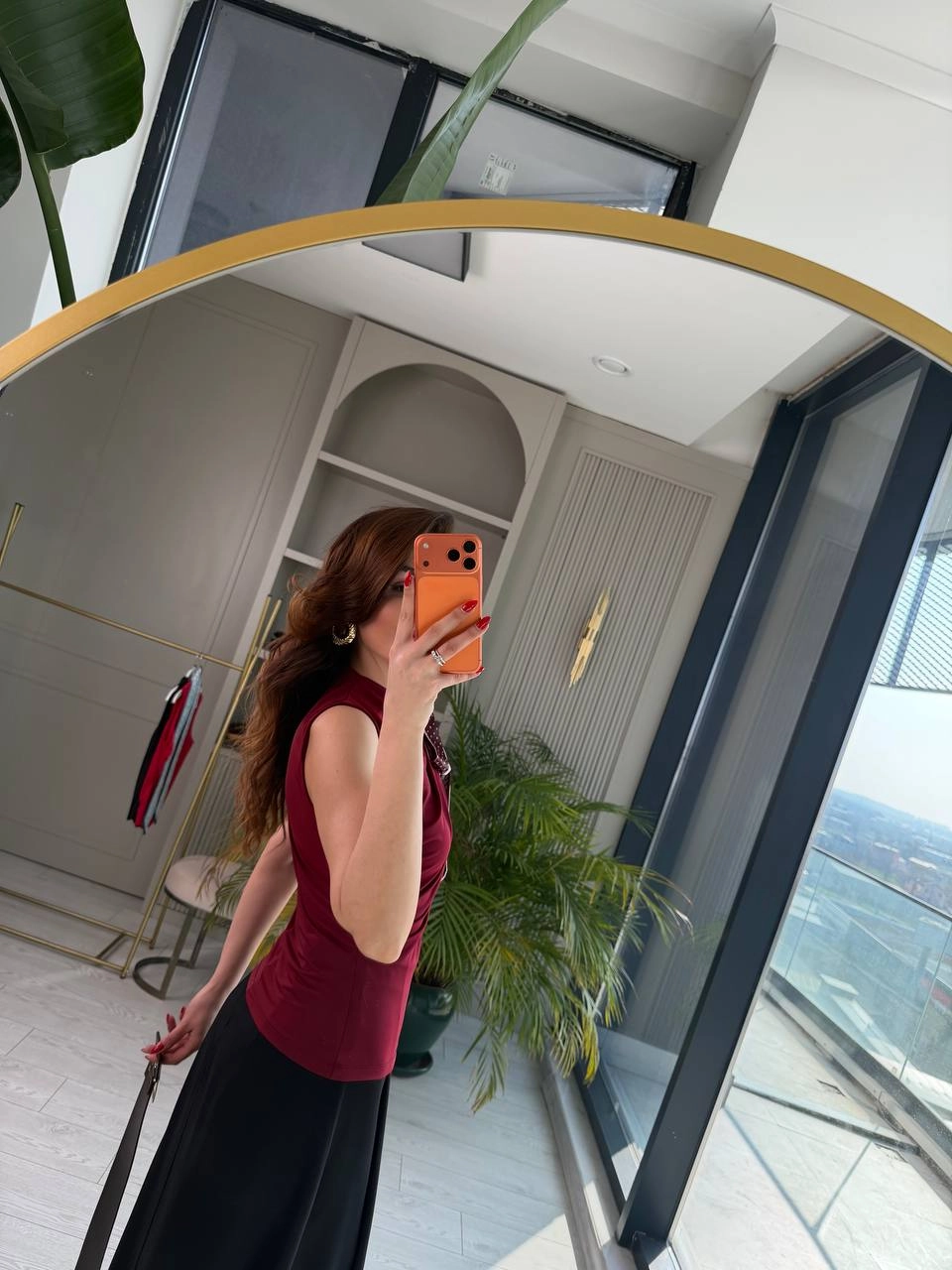 Bordo%20Fular%20Detaylı%20Likralı%20Bluz