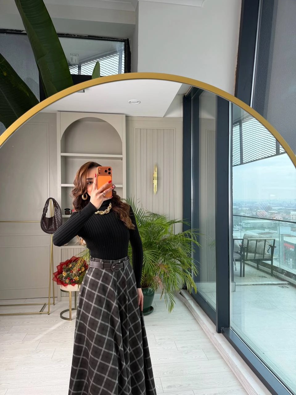 Gri%20Ekose%20Desenli%20Kemerli%20Lüks%20Kalite%20Çan%20Etek