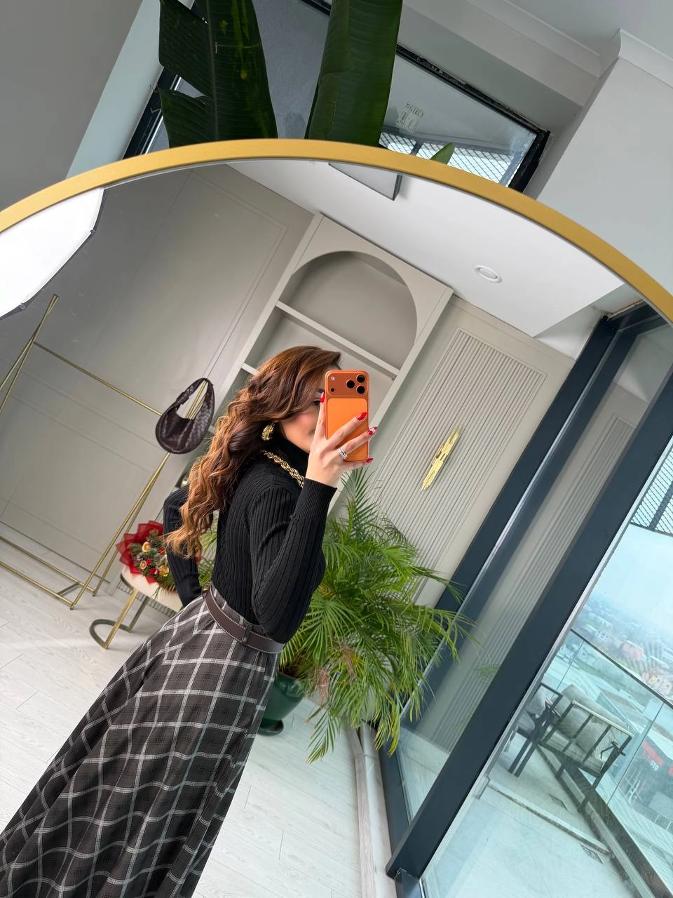 Kahverengi%20Ekose%20Desenli%20Kemerli%20Lüks%20Kalite%20Çan%20Etek