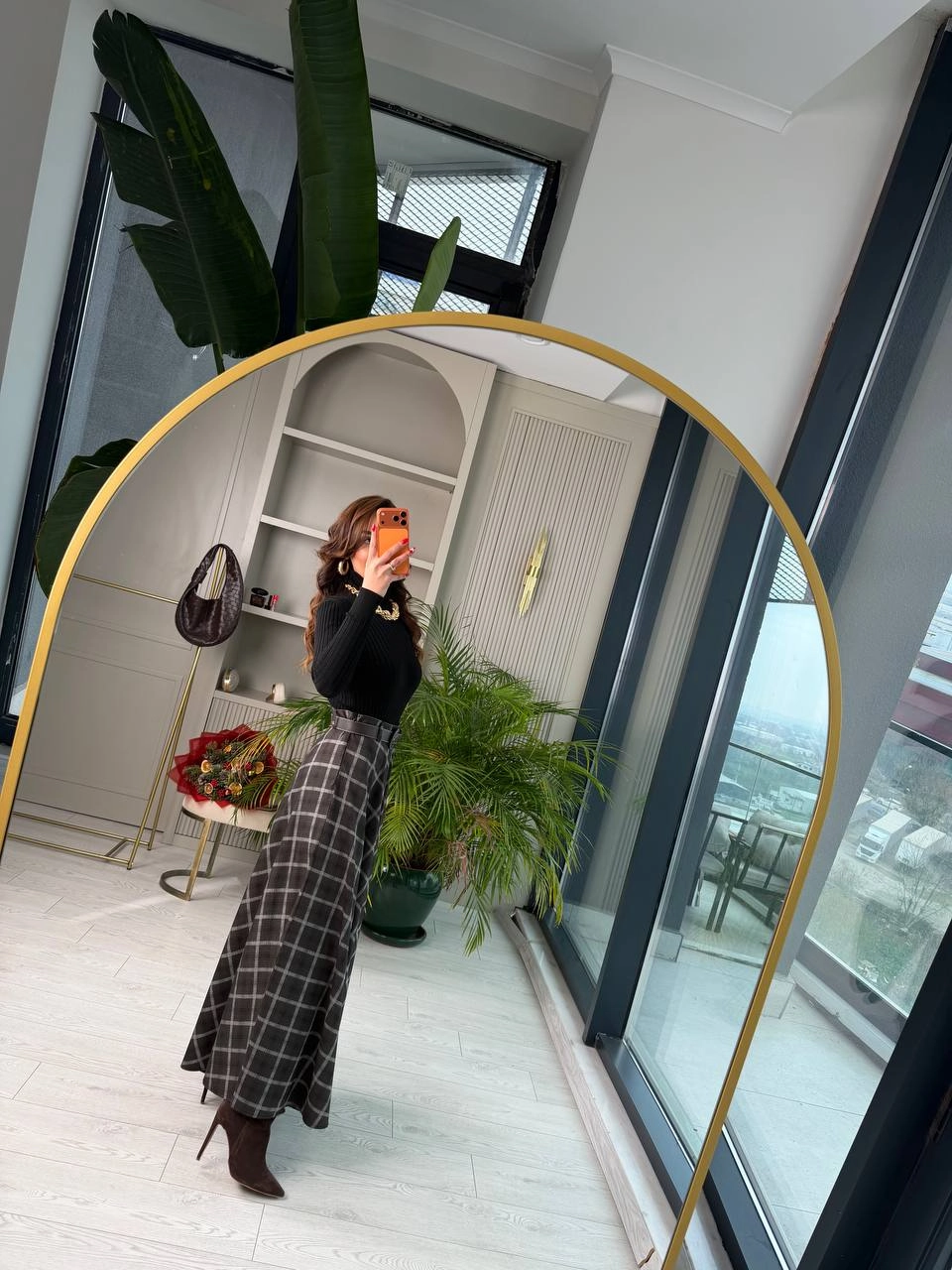 Kahverengi%20Ekose%20Desenli%20Kemerli%20Lüks%20Kalite%20Çan%20Etek