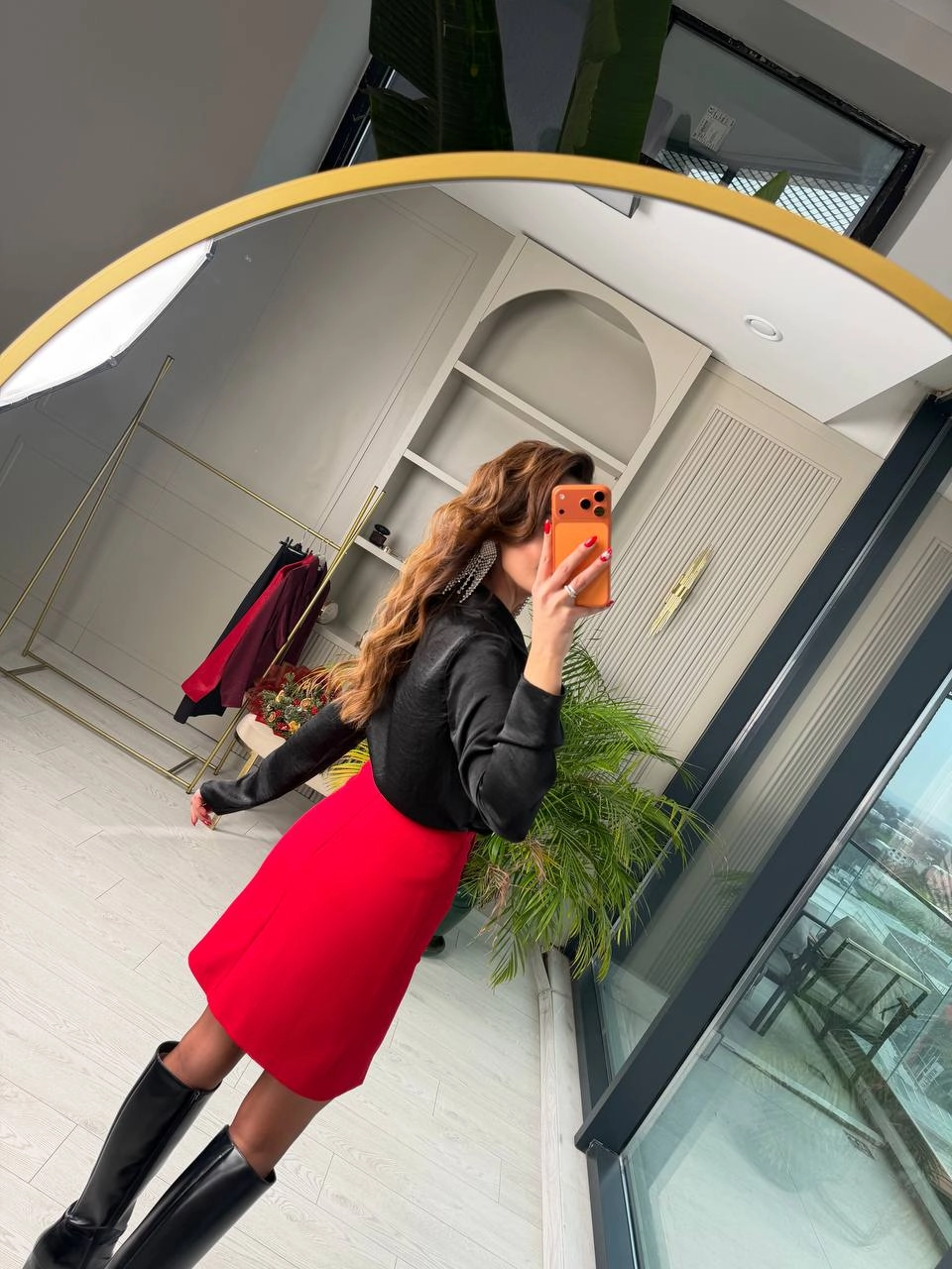 Kırmızı%20Double%20Atlas%20Kumaş%20Korsajlı%20Etek