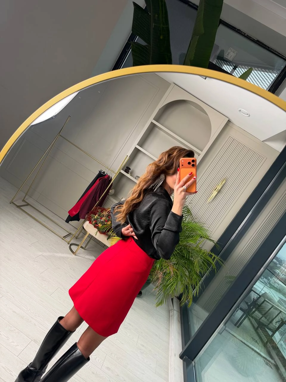 Kırmızı%20Double%20Atlas%20Kumaş%20Korsajlı%20Etek