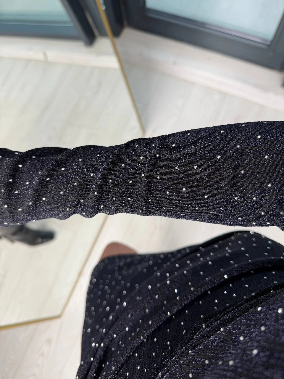 Lacivert%20Minimal%20Taşlı%20Likralı%20Mini%20Elbise