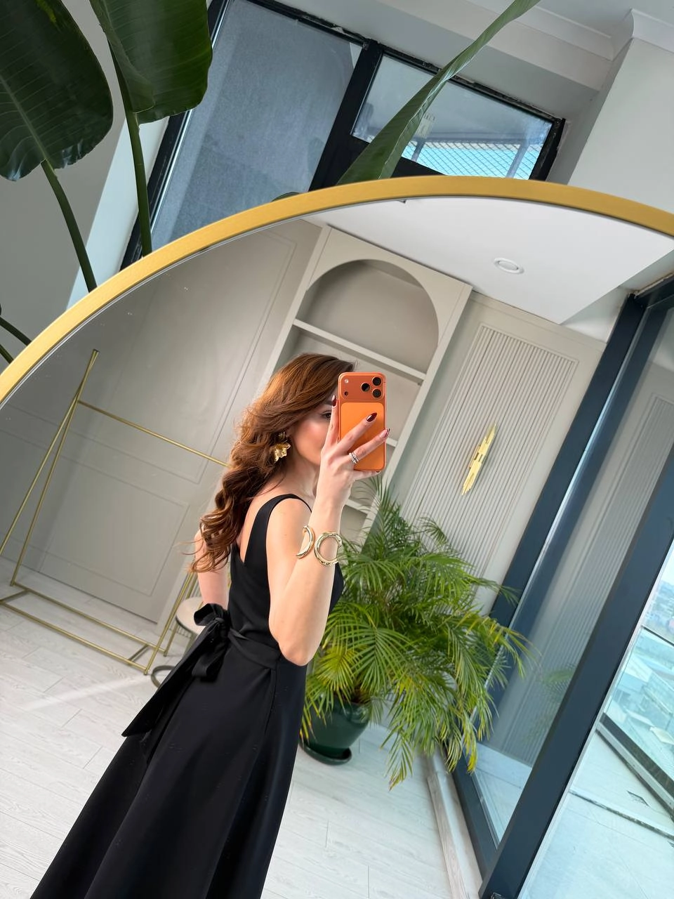 Siyah%20Kuşak%20Detaylı%20Double%20Krep%20Kumaş%20Çan%20Elbise