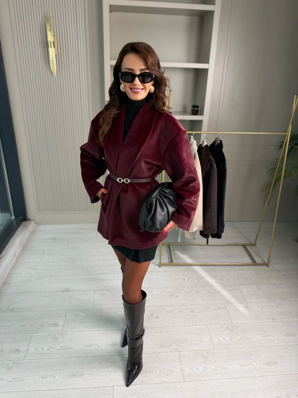 Bordo%20Kemerli%20Astarlı%20İthal%20Kürk%20Dokulu%20Ceket