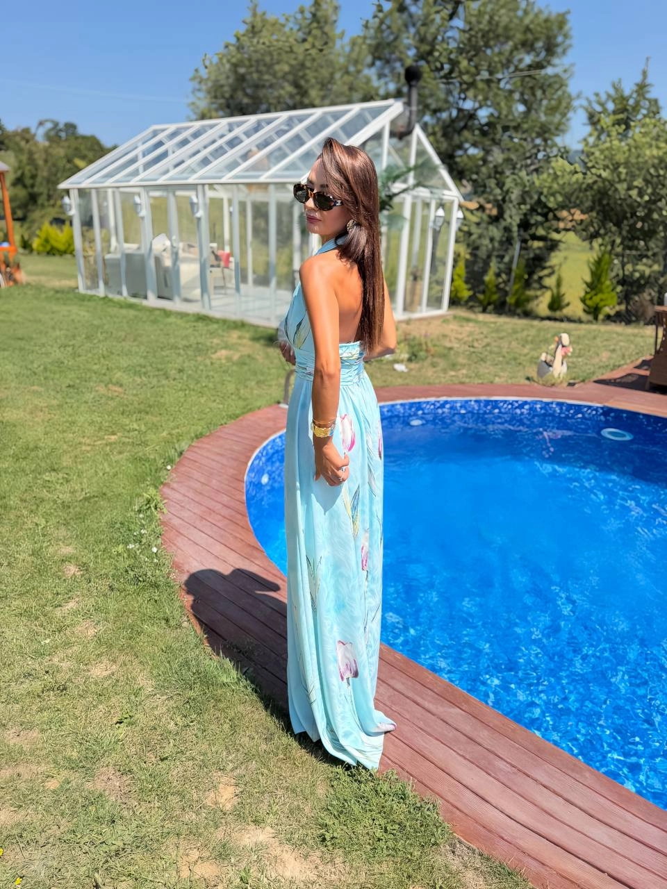 Mavi%20Desenli%20Dubai%20Saten%20Kumaş%20Maxi%20Boy%20Elbise