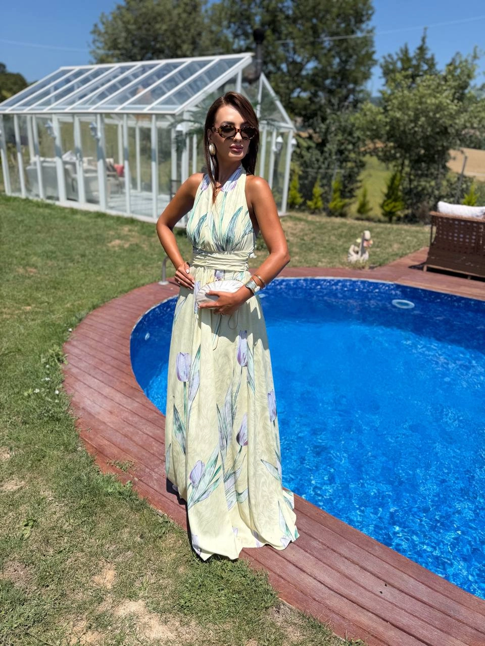 Sarı%20Desenli%20Dubai%20Saten%20Kumaş%20Maxi%20Boy%20Elbise