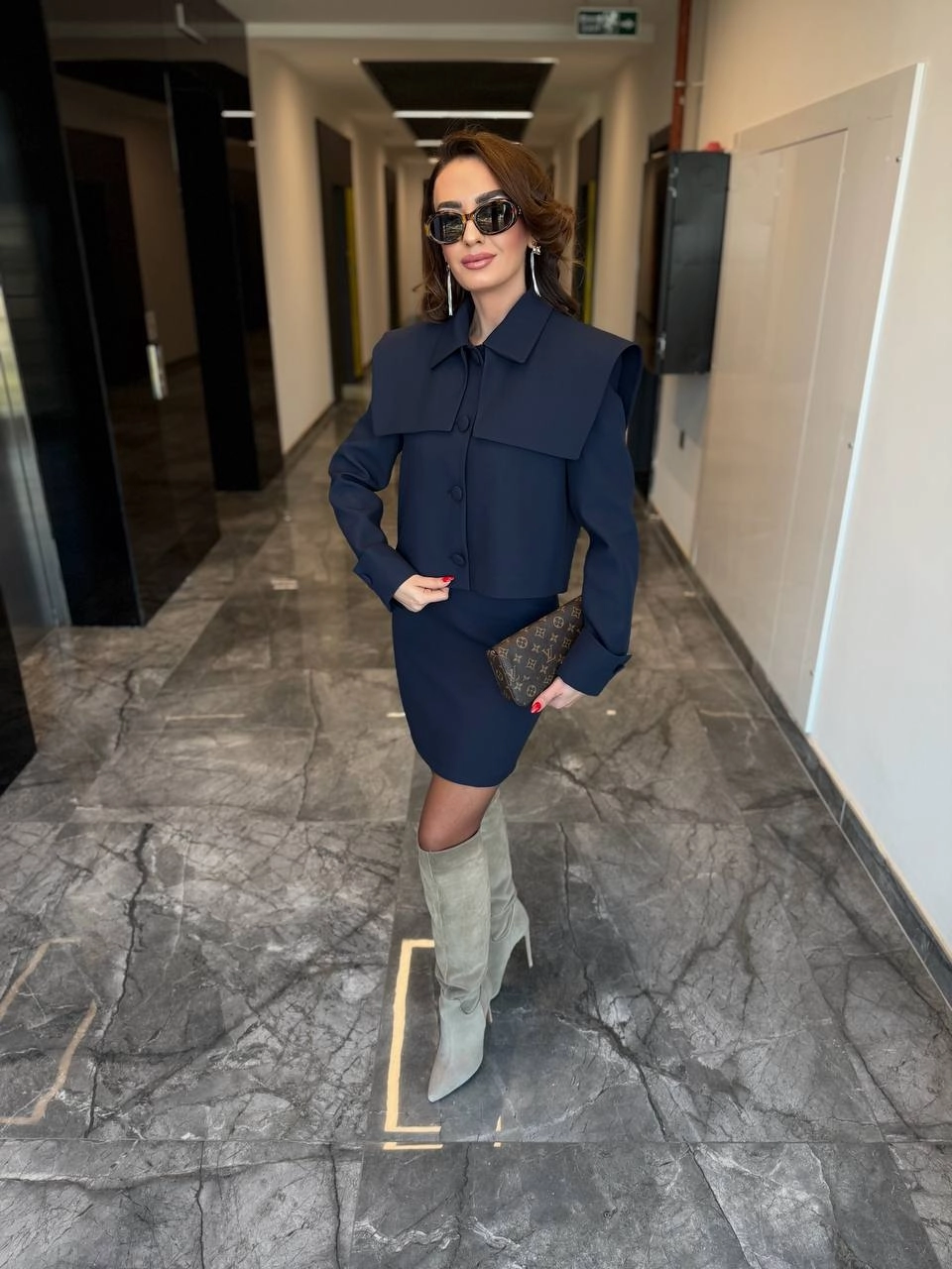Lacivert%20Tasarım%20Omuz%20Detay%20Premium%20Etek%20Ceket%20Takım