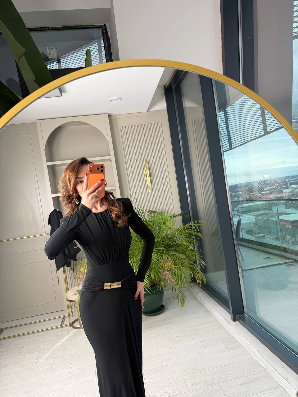 Siyah%20Bel%20Aksesuarlı%20Vatkalı%20Maxi%20İthal%20Likralı%20Candy%20Elbise