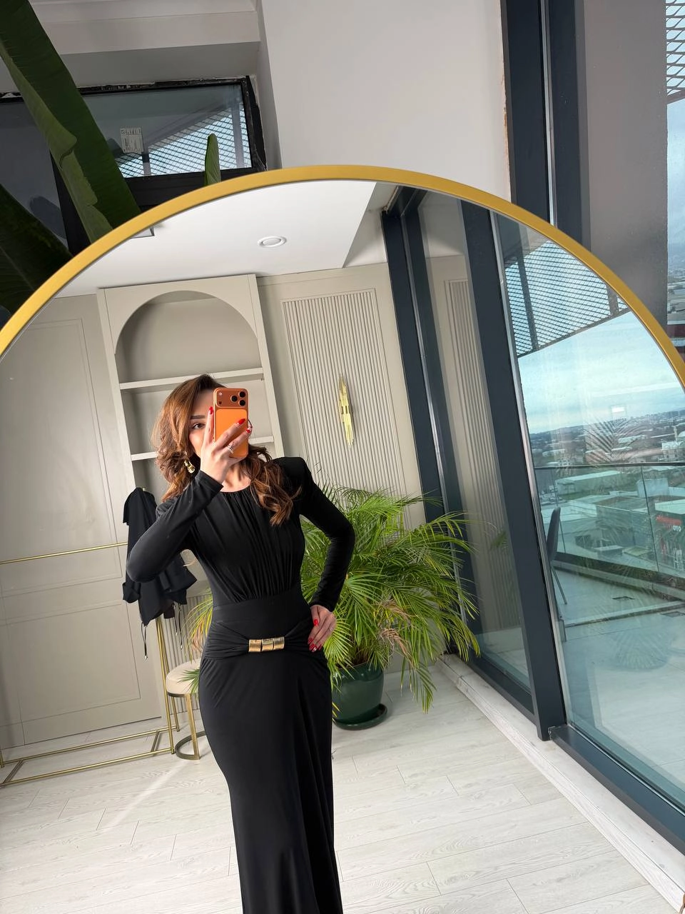 Siyah%20Bel%20Aksesuarlı%20Vatkalı%20Maxi%20İthal%20Likralı%20Candy%20Elbise