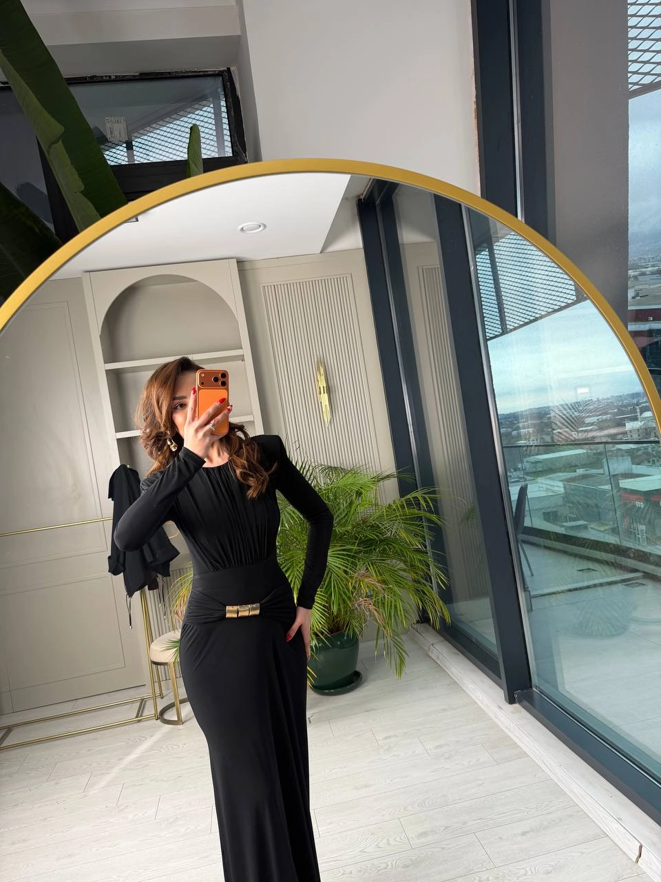 Siyah%20Bel%20Aksesuarlı%20Vatkalı%20Maxi%20İthal%20Likralı%20Candy%20Elbise