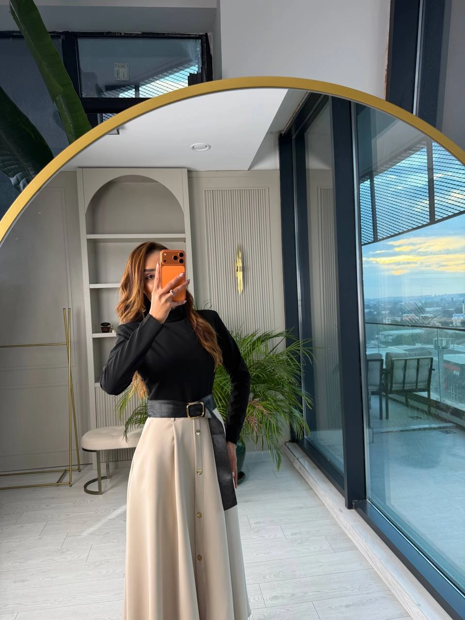 Zara%20Model%20Kemerli%20Cepli%20Krep%20Kumaş%20Midi%20Boy%20Elbise