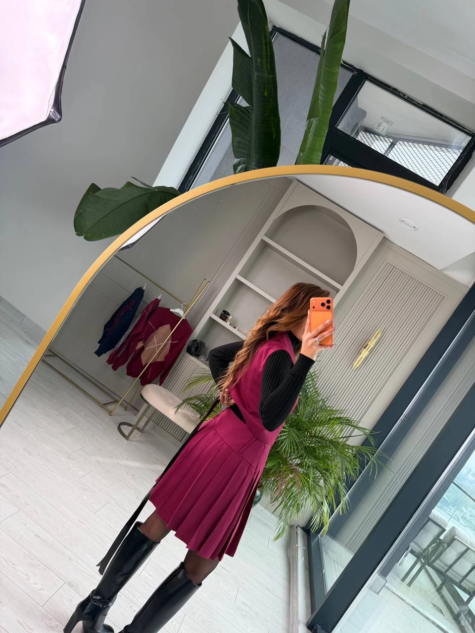 Bordo%20Kemerli%20Poliviskon%20Kumaş%20Etek%20Yelek%20Takım