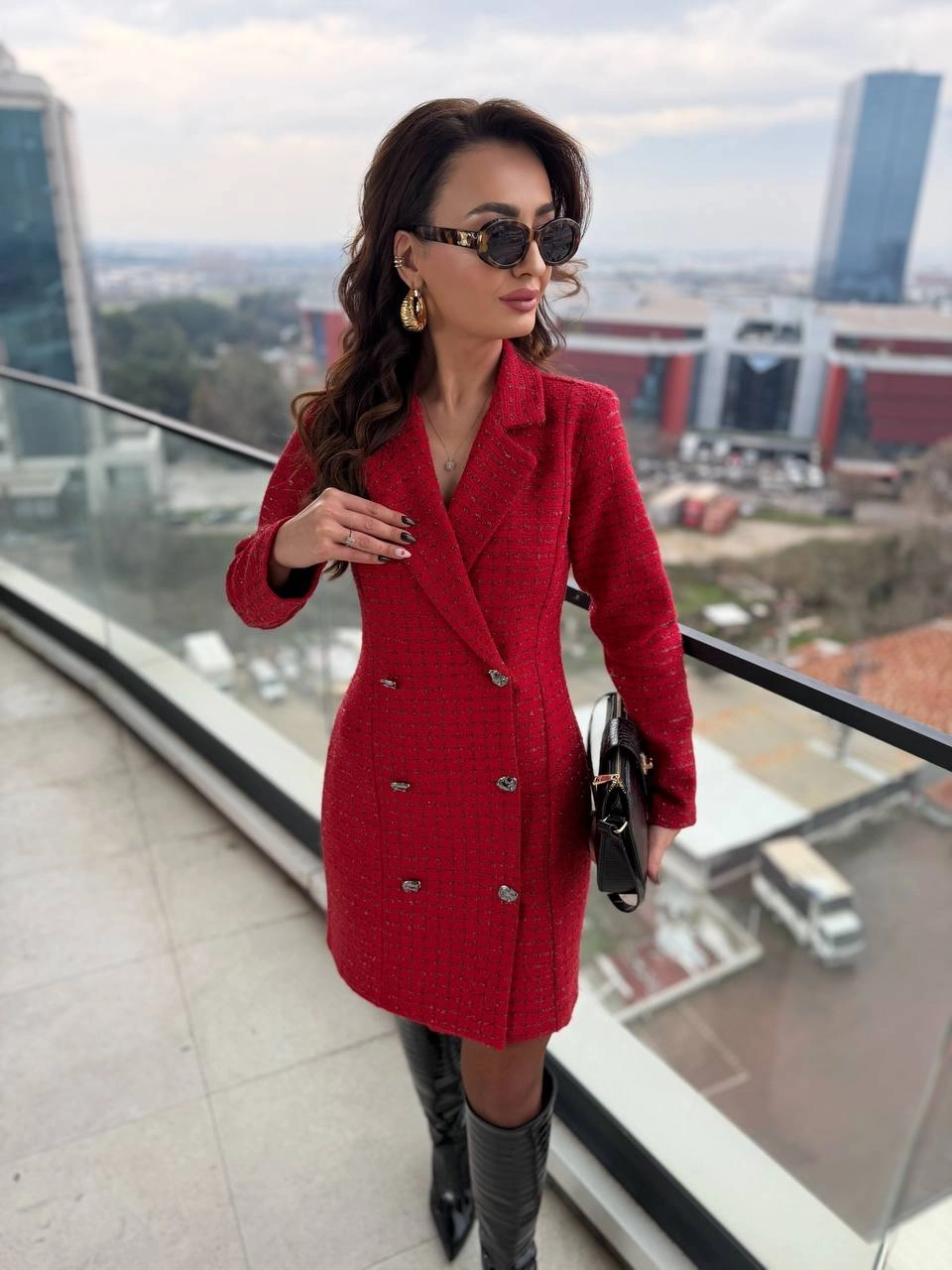 Kırmızı%20Premium%20Tuvid%20Kumaş%20Ceket%20Elbise