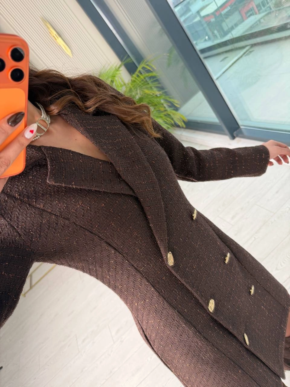 Kahverengi%20Premium%20Tuvid%20Kumaş%20Ceket%20Elbise