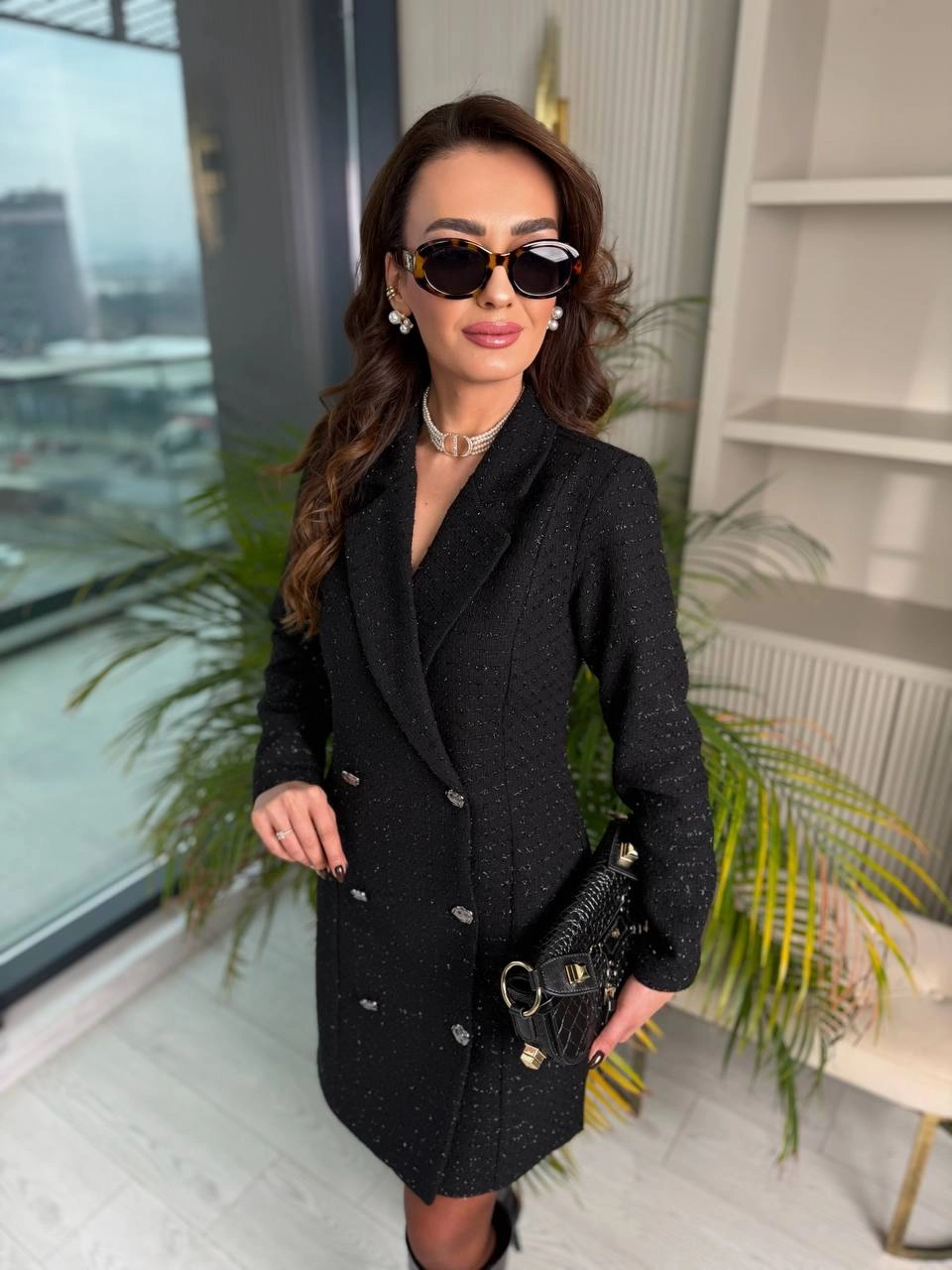 Siyah%20Premium%20Tuvid%20Kumaş%20Ceket%20Elbise