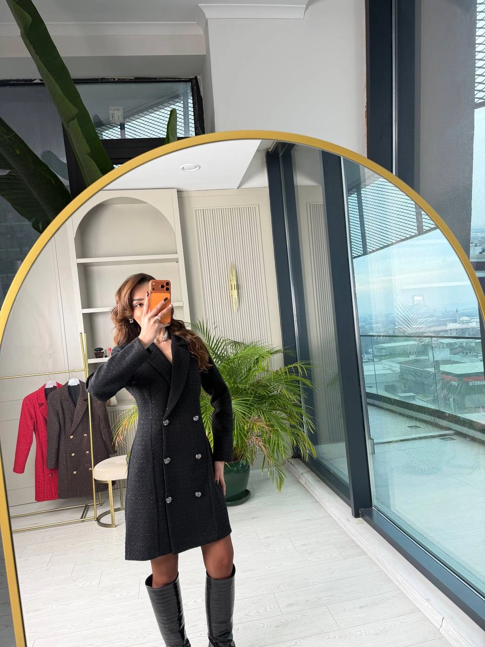 Siyah%20Premium%20Tuvid%20Kumaş%20Ceket%20Elbise