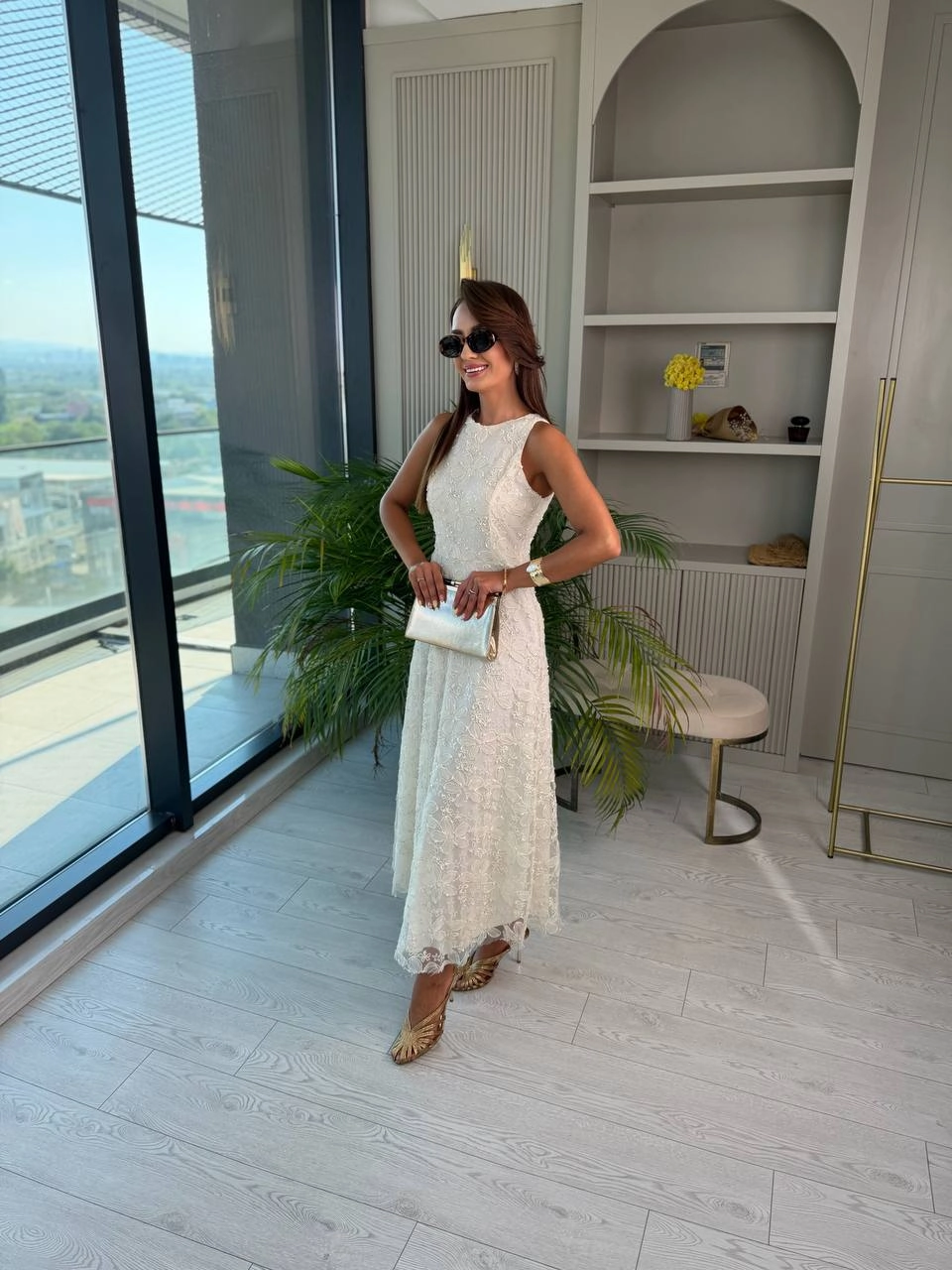 Ekru%20İşleme%20Detaylı%20Astarlı%20Elbise