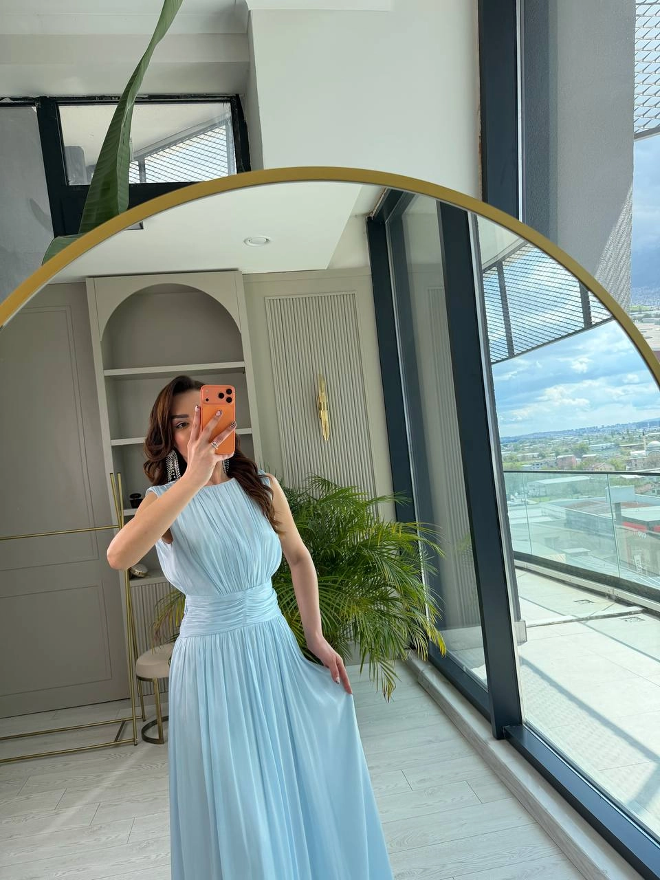 Mavi%20Tasarım%20Astarlı%20Beli%20Korsajlı%20İpekli%20Kumaş%20Elbise