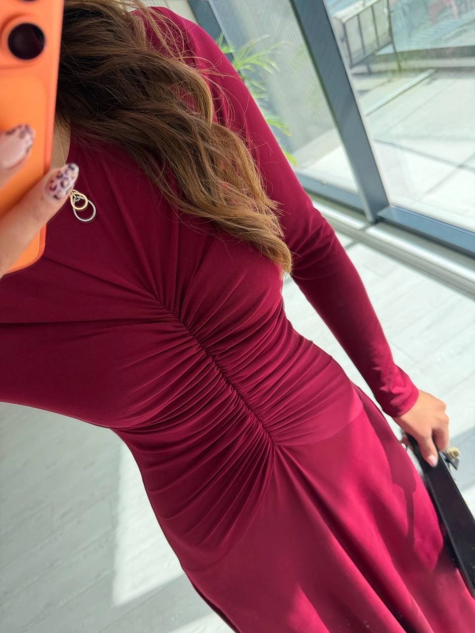 Tasarım%20Bordo%20Vatkalı%20Maxi%20Boy%20İthal%20Likralı%20Candy%20Kumaş%20Elbise